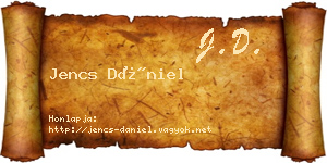 Jencs Dániel névjegykártya